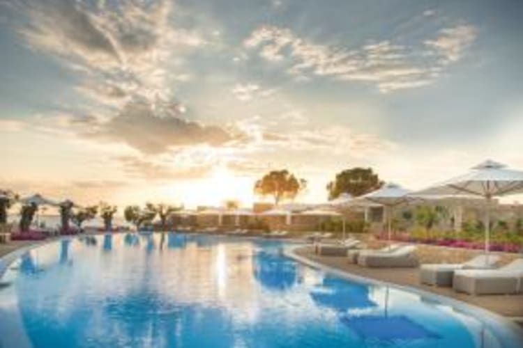 Swimming pool and sunset
